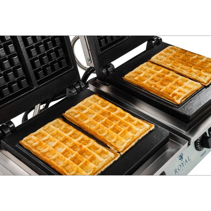 4 Belgian Waffles Double Rectangular Waffle Ridder
