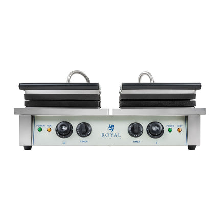Double rectangular waffle iron for 4 Belgian waffles