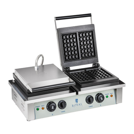 4 Belgian Waffles Double Rectangular Waffle Ridder
