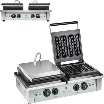4 Belgian Waffles Double Rectangular Waffle Ridder