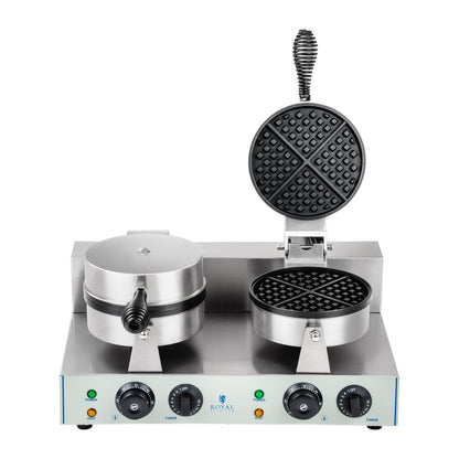 Royal Catering Waffle iron round double TEFLON waffles with diameter of 18,5cm – image 2