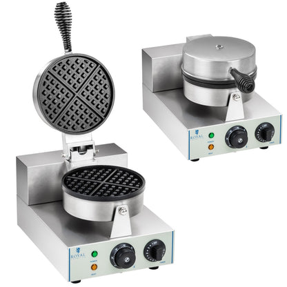 Royal Catering Waffle iron round single TEFLON waffle with a diameter of 18,5cm
