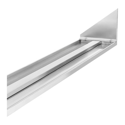 Wall shelf hanging steel, stainless steel, single 90cm