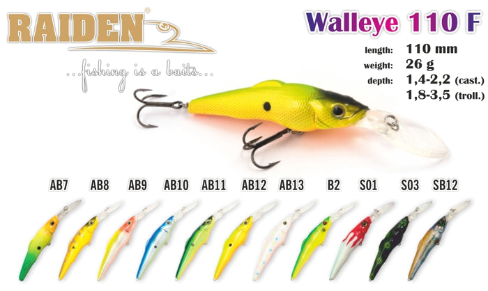 Wobbler RAIDEN «Walleye» 110 F