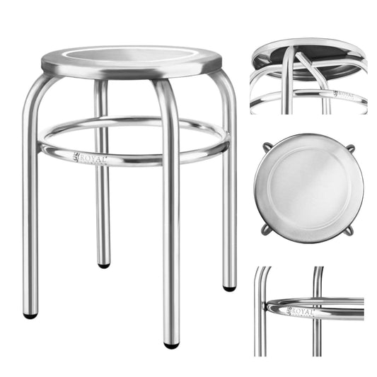 Royal Catering Round stainless steel stool for the kitchen