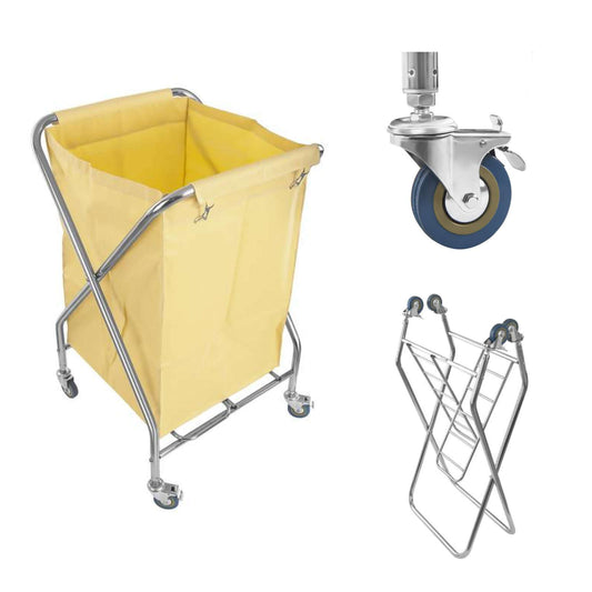 Royal Catering Folding stainless steel dirty laundry trolley, 200L