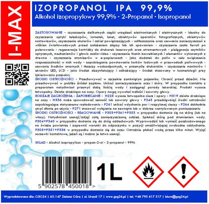 GSG24 Isopropyl alcohol Isopropanol IPA I-MAX 99,9% 1L – image 2