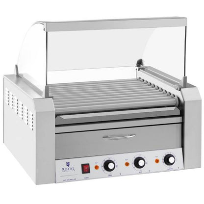 Roller grill with lid and heating drawer for 20 hot dog wieners 2600W 230V Royal Catering – image 4