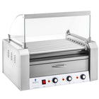 Roller roller grill with a cover and a warmer drawer for 16 hot dog buns 2200W 230V Royal Catering