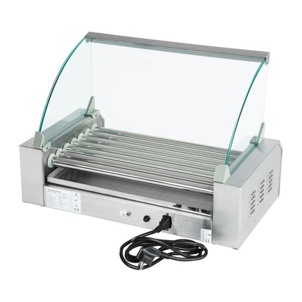 Roller grill with roller lid grill for pigs 7 rollers