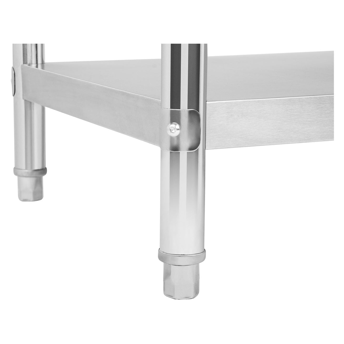 Kitchen table worktop stainless steel lower shelf 120x60cm