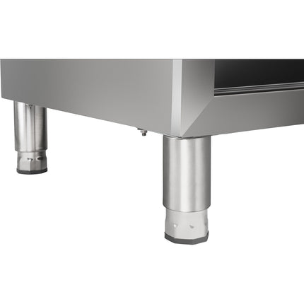 Steel kitchen cabinet with worktop and rant of stainless steel width 200cm