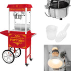 Royal Catering Professional, efficient mobile popcorn machine on a trolley 230V 1.5kW red