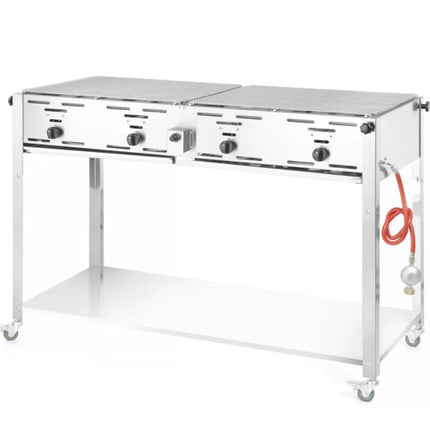Gas grill "Master Quattro" 4 burners 22kW mobile - Hendi 154908