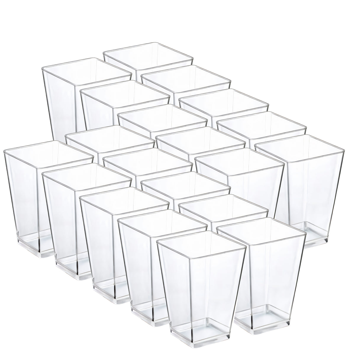 160 ml snack and dessert cups, 20-pack, square dessert container - Carlat