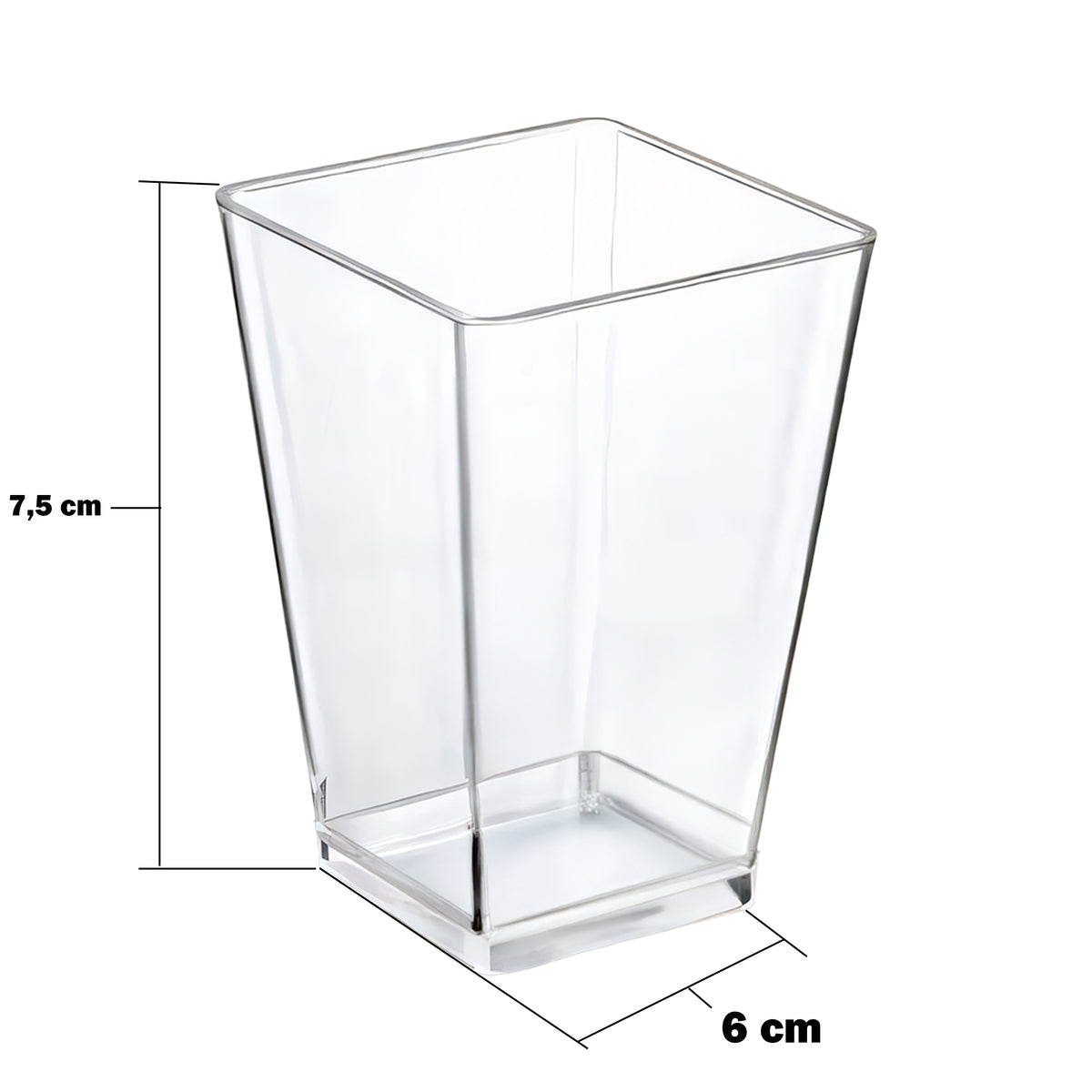 160 ml snack and dessert cups, 20-pack, square dessert container - Carlat