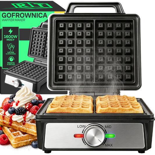 2-Waffle Maker, 1600 W, Thermostatic Temperature Control, High Power - OR1331 - Carlat