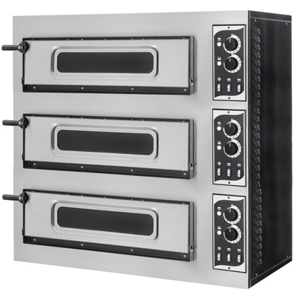 Prismafood 3-chamber pizza oven for 3 pizzas. 45 cm BASIC 3/50 GLASS AND LIGHT 12000 W