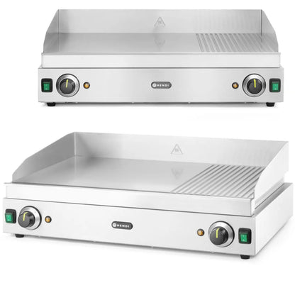 Hendi BBQ plate Profi Line smooth-ribbled double for continuous operation 3500W