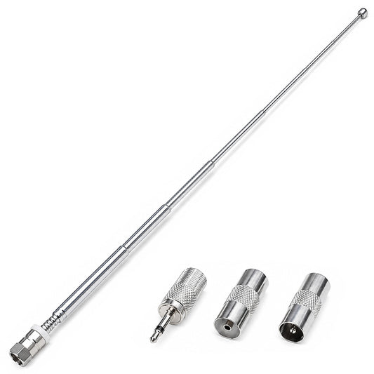 21-087# Single TV antenna with an F connector, 75 cm, + 3 adapters - Carlat