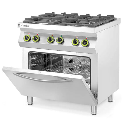 Hendi Gas Kitchen 4 burners with electric convection oven GN1/1 Kitchen Line – image 2