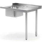 Hendi Dishwasher loading table with sink 1200 x 700 x 850 mm - RIGHT
