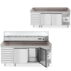 2-door pizza radiator table with 7 drawers granite countertop width 202cm - Hendi 232842