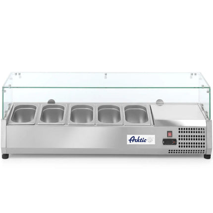 Glazed Refrigerated Display Unit with display case 5 x GN 1/4 - Hendi 232903