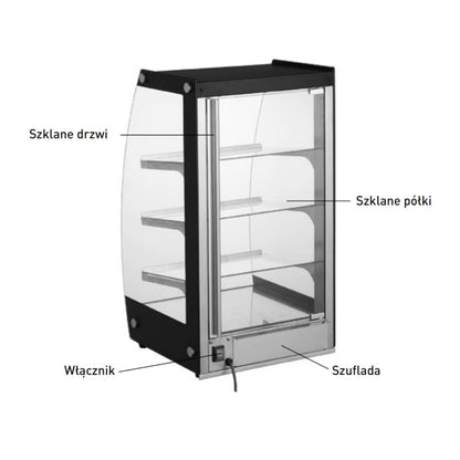 Hendi Neutral self-service display cabinet for presenting and serving food, LED, width 415mm – image 6