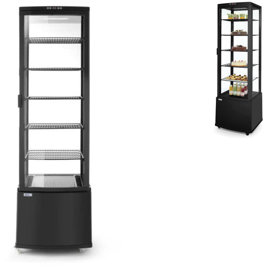 ARKTIC Refrigerated confectionery display cabinet on wheels, 5 shelves, 270L LED - black (AFTER RETURN)