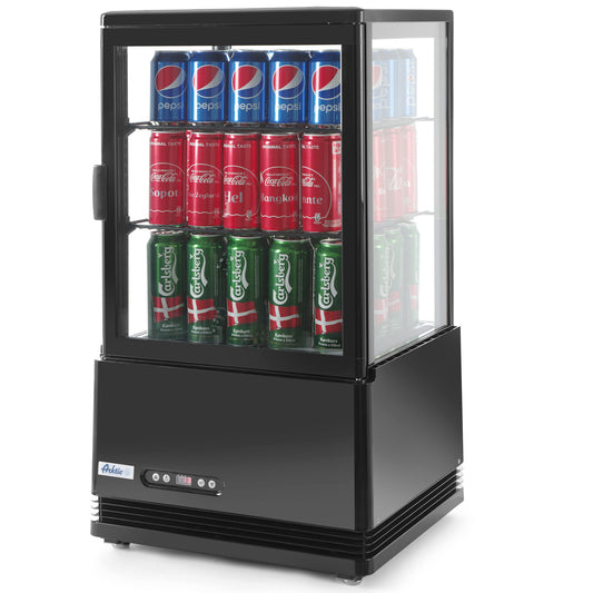 ARKTIC Adjustable glass refrigerated display cabinet 58L 2 shelves black ARKTIC Hendi 233627