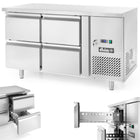 ARKTIC Refrigeration table with 4 drawers and side unit stainless Profi Line 280 l