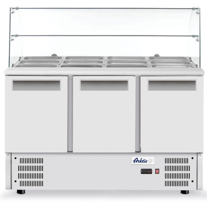 ARKTIC 3-door salad table with glass overlay at 4x GN1/1 368 l