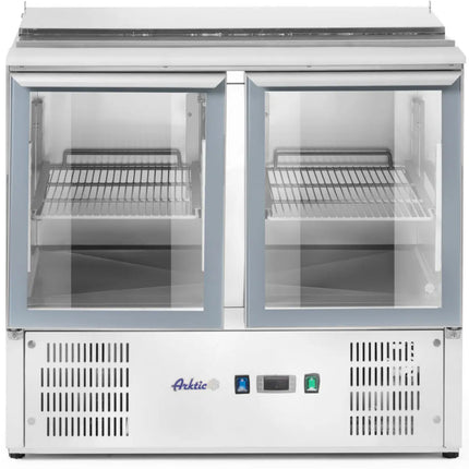 ARKTIC 2 door glazed salad table with lid on 2x GN1/1 3x GN1/6 247 l – image 2
