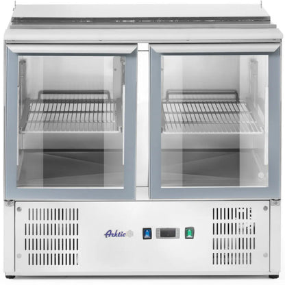 ARKTIC 2 door glazed salad table with lid on 2x GN1/1 3x GN1/6 247 l – image 2
