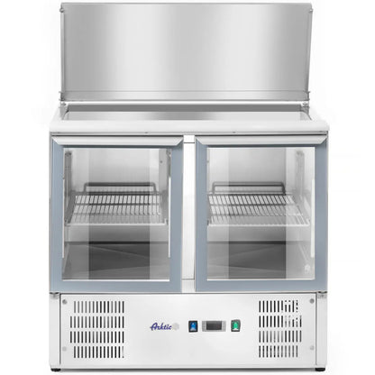ARKTIC 2 door glazed salad table with lid on 2x GN1/1 3x GN1/6 247 l – image 3
