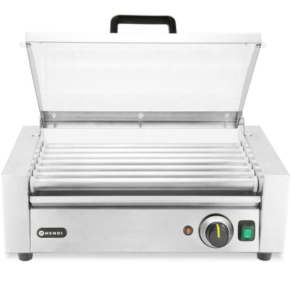 Hendi Roller warmer for hot dogs with cover, 7 rolls, 45 cm, 620 W