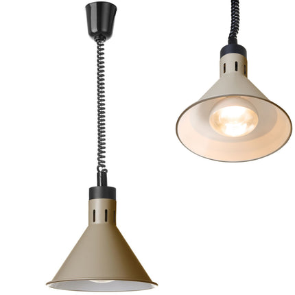 Hendi Pendant conical food warming lamp. 275 mm 250 W - beige