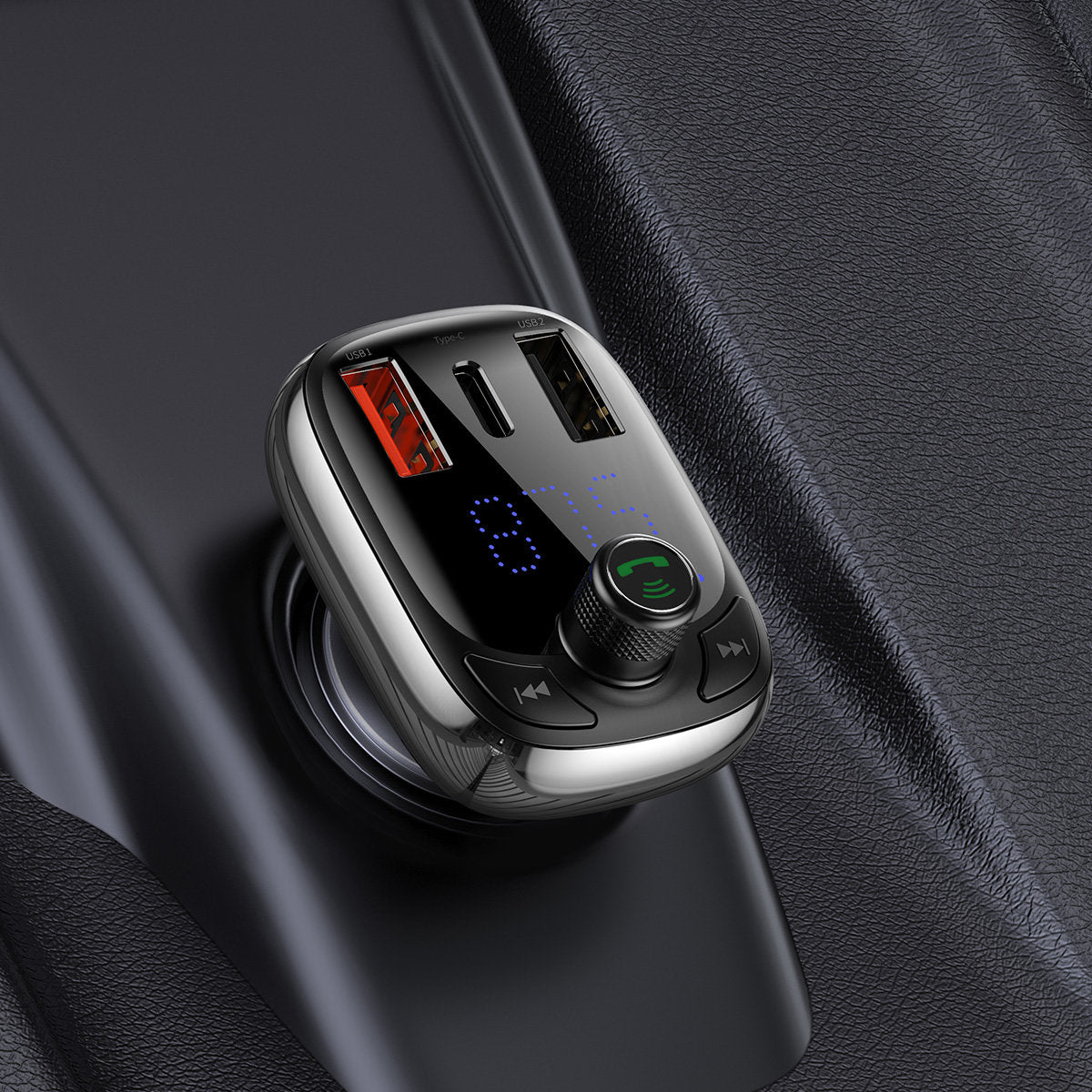 2in1 Bluetooth transmitter + charger for S-13 Overseas Edition car, black - Carlat