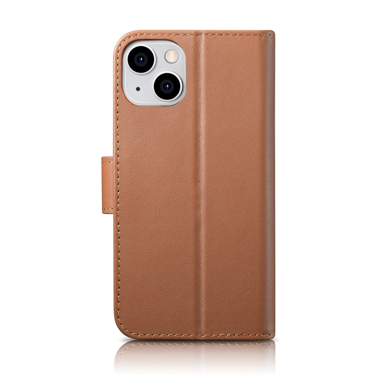 2in1 Leather Flip Cover iPhone 14 Anti-RFID Wallet Case Brown - Carlat