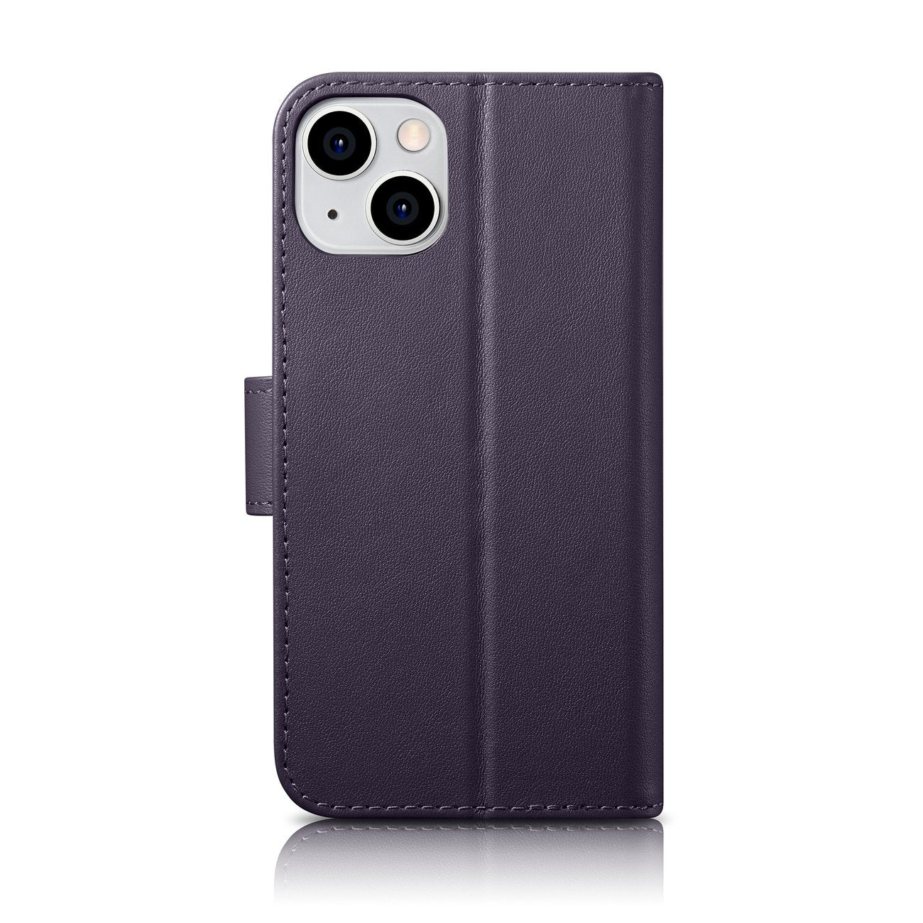 2in1 Leather Flip Cover iPhone 14 Anti-RFID Wallet Case Dark Purple - Carlat