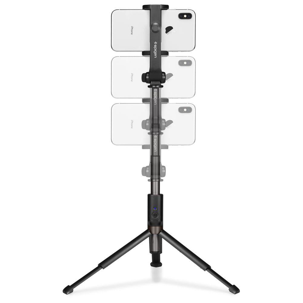 2in1 Telescopic Selfie Stick with remote control and tripod, black phone stand - Carlat
