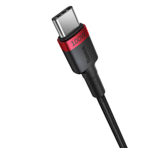 2x Cafule USB-C - USB-C cable 100W 1m - red-black and black-gray - Carlat