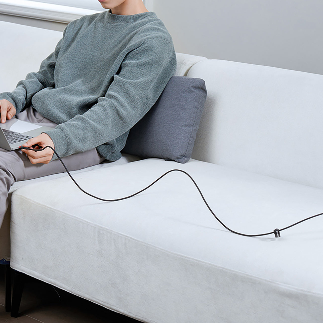 2x Cafule USB-C - USB-C cable 100W 1m - red-black and black-gray - Carlat