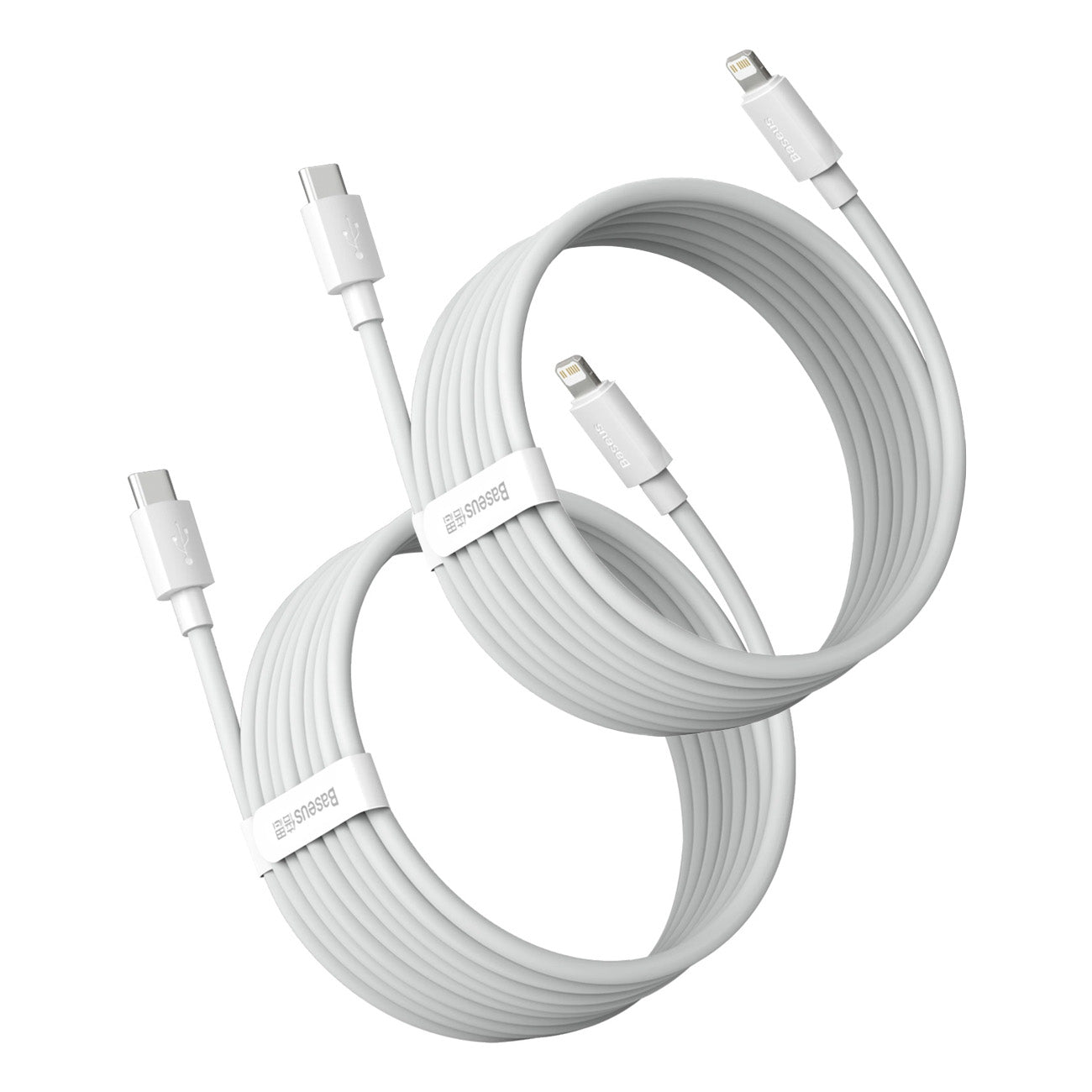 2x Simple Wisdom iPhone Lightning cable - USB-C 20W 1.5 m - white - Carlat
