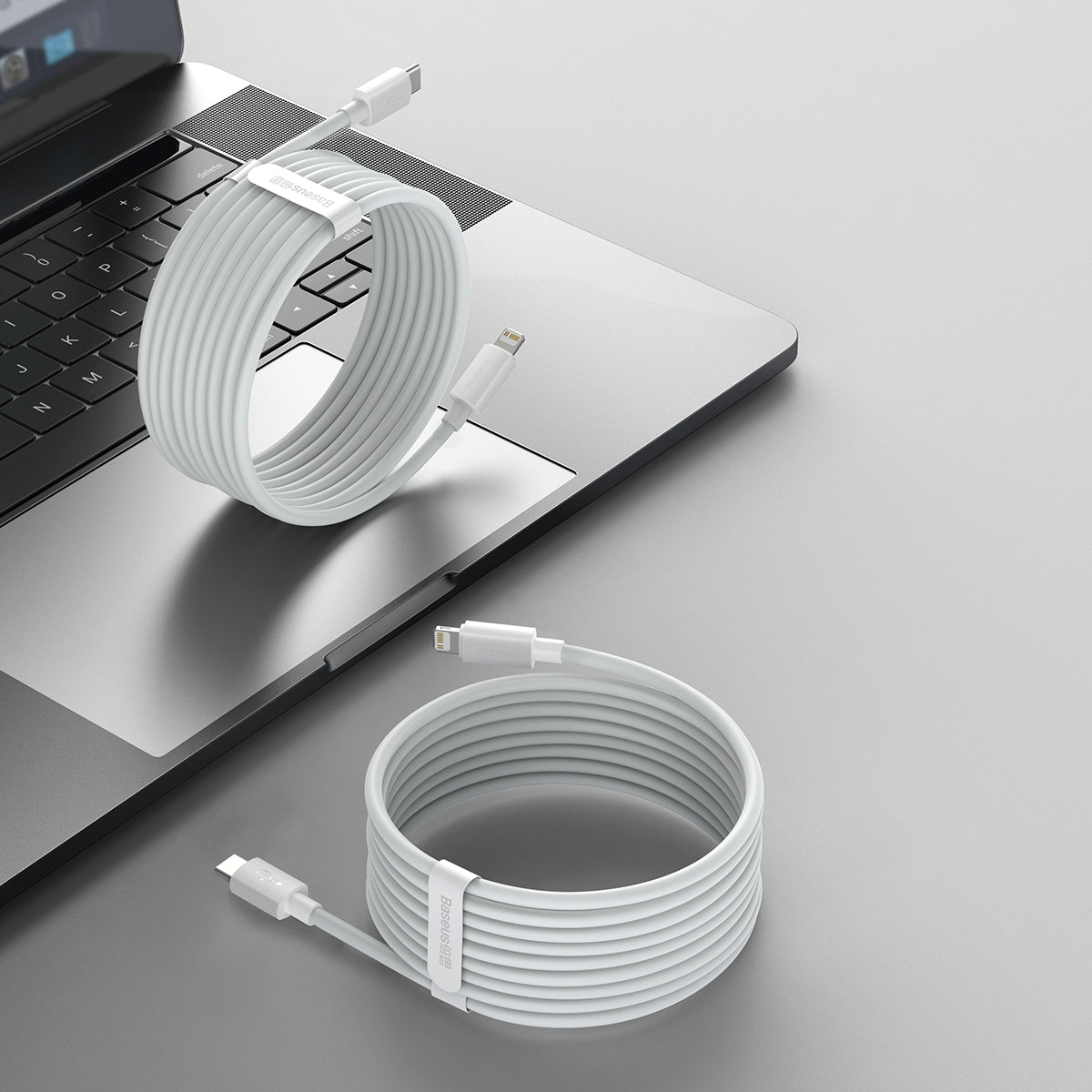 2x Simple Wisdom iPhone Lightning cable - USB-C 20W 1.5 m - white - Carlat