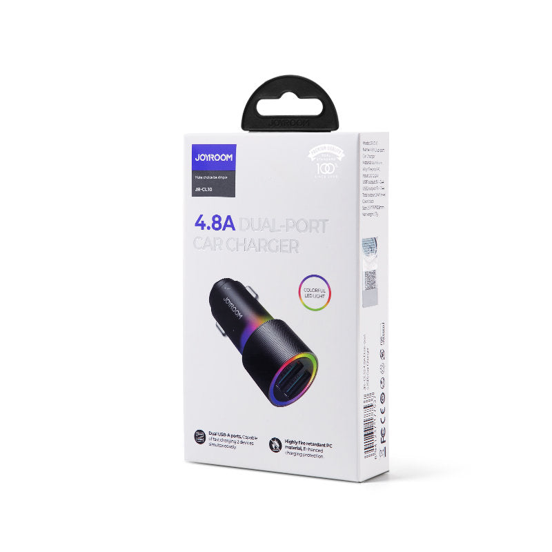 2x USB car charger with backlight 24W black - Carlat