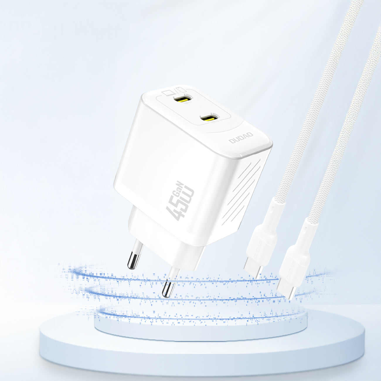 2xUSB-C GaN PD 45W mains charger - white - Carlat