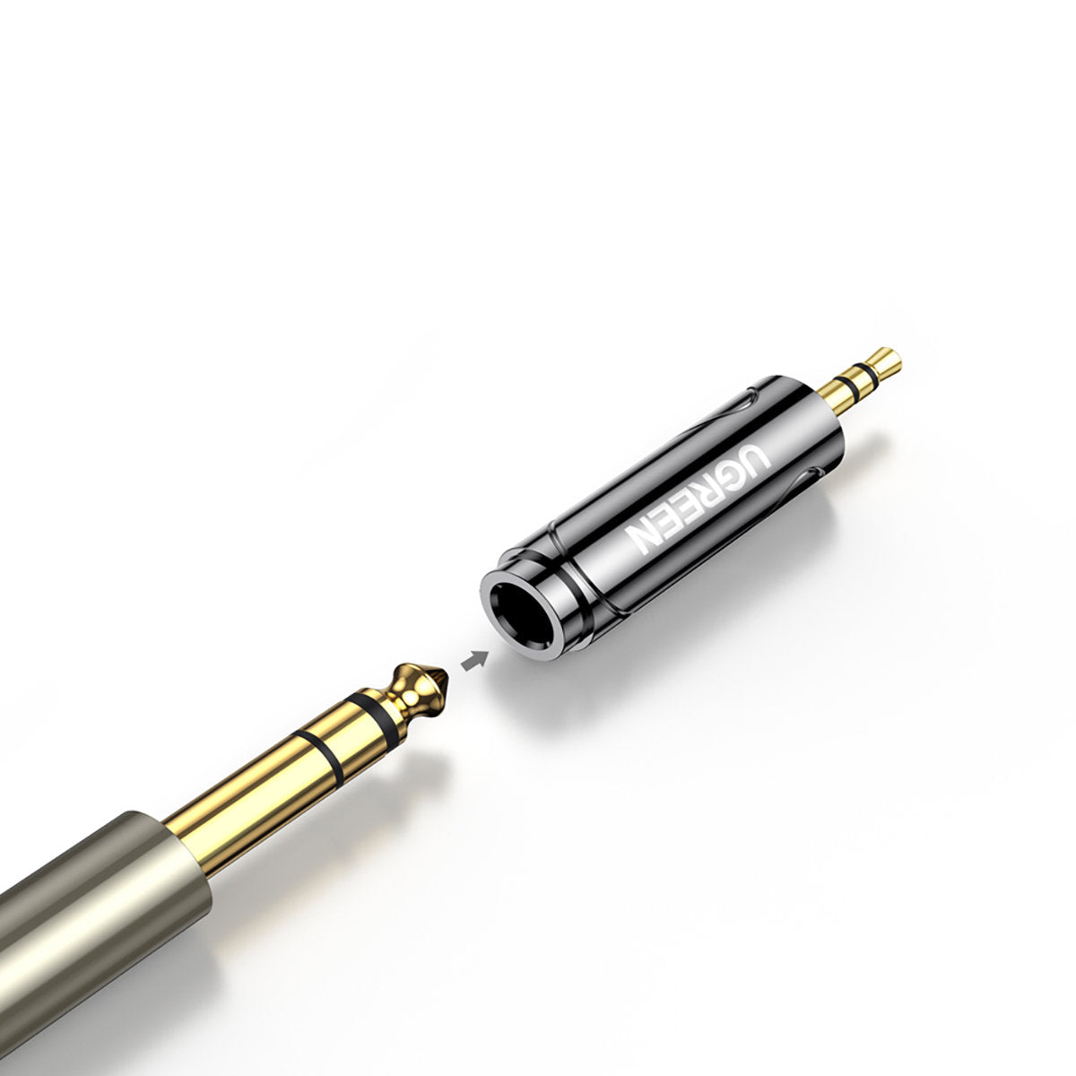 3.5mm audio adapter (male) for 6.35mm mini jack (female) gray - Carlat
