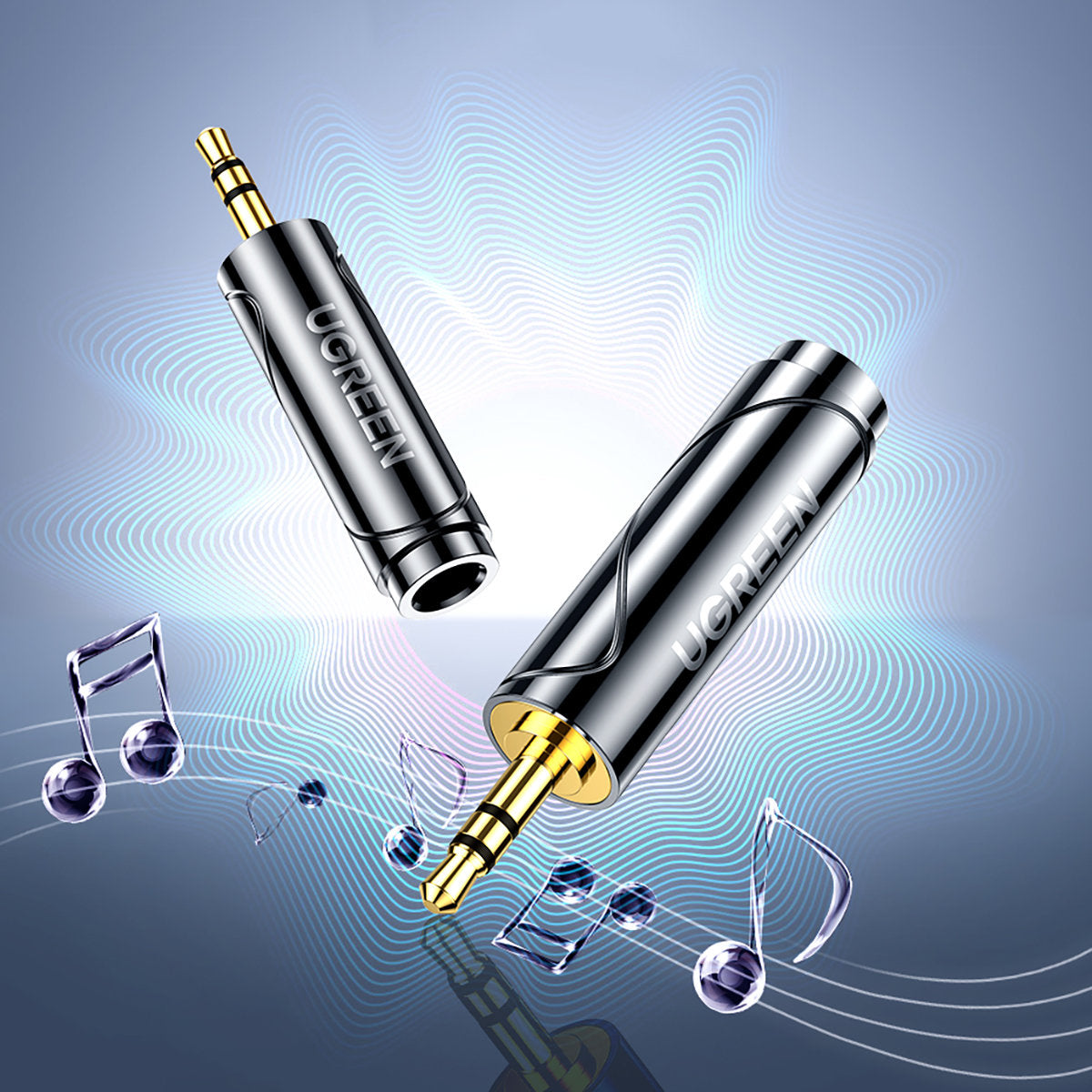 3.5mm audio adapter (male) for 6.35mm mini jack (female) gray - Carlat